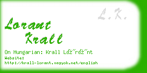 lorant krall business card